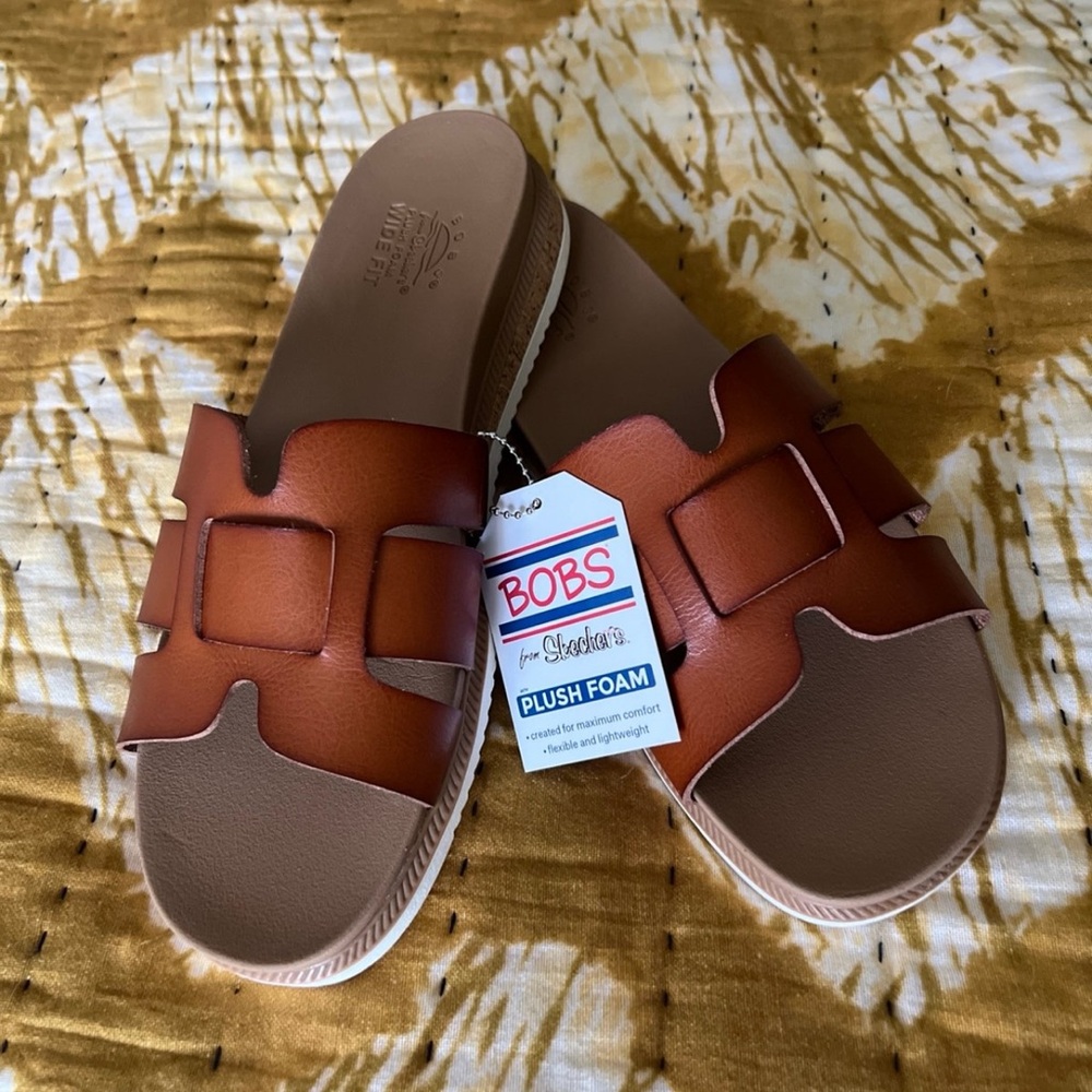 BOBS from Skechers Tan Slide Sandals
